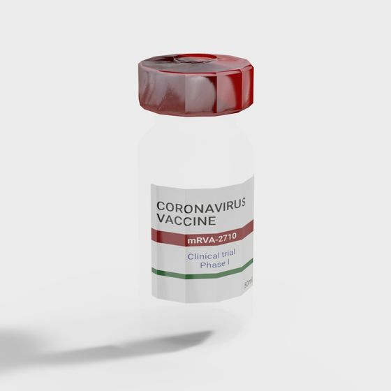 Highly Detailed Coronavirus Vaccine Bottle 3D Model