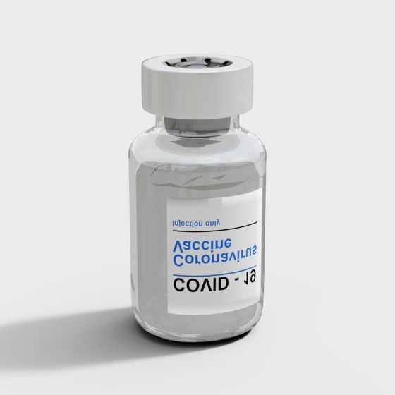 Medicine Bottle 3D Model in Black and Gray