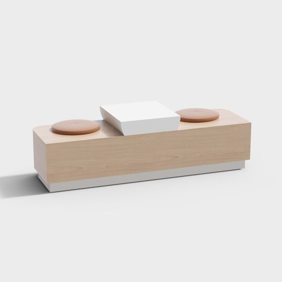 Wooden Bench 3D model for Modern Interiors