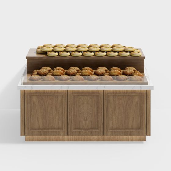 Low Poly High Detail Bread Display Case 3D model