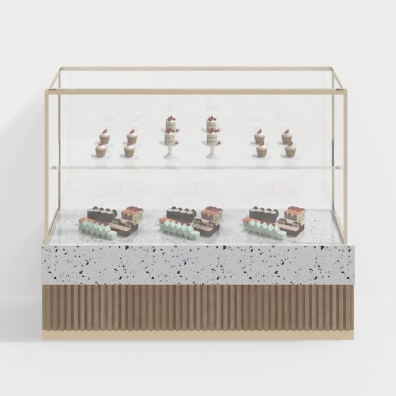Elegant Dessert Display Cabinet 3D model