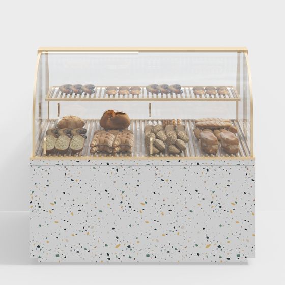 Realistic Bakery Display Cabinet 3D model