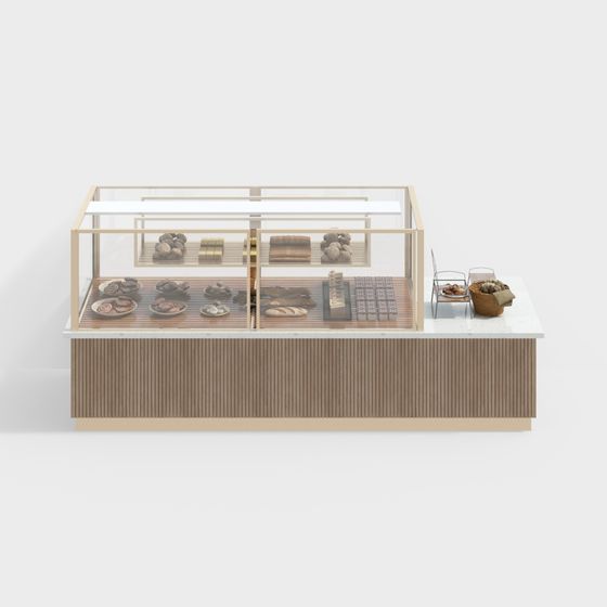 Elegant Bread Display Case 3D model