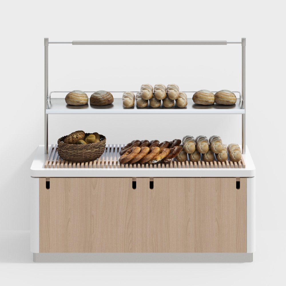Realistic Bread Display Cabinet 3D model