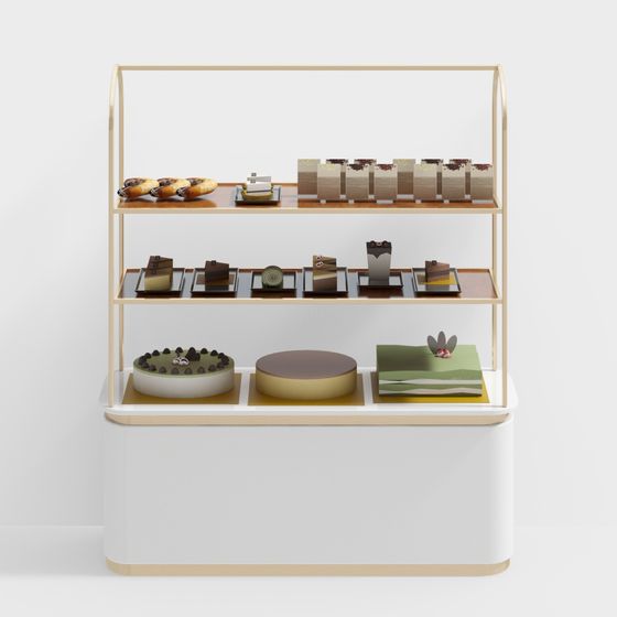 Chic Low-Poly Display Cabinet 3D model