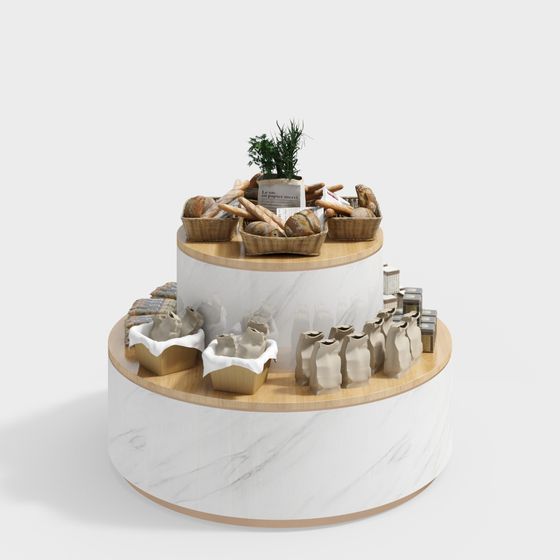 Low-Poly Bread Display Stand 3D model