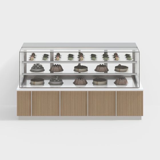 Delicious Cake Display Cabinet 3D model
