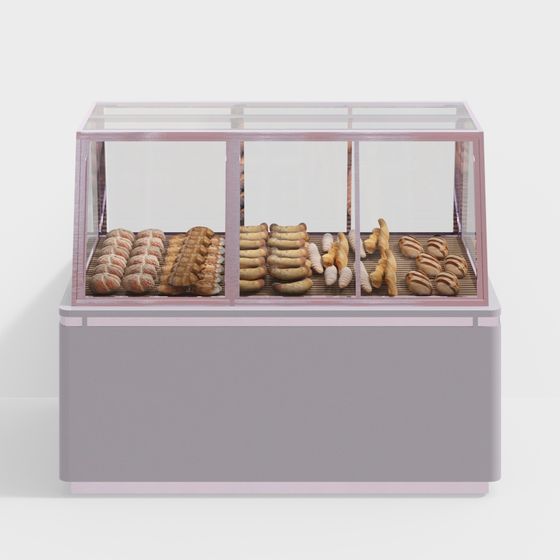 Delightful Pastry Display Cabinet 3D model