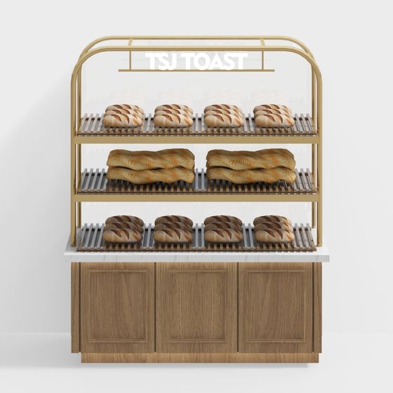 Stylish TSJ Toast Display Case 3D model