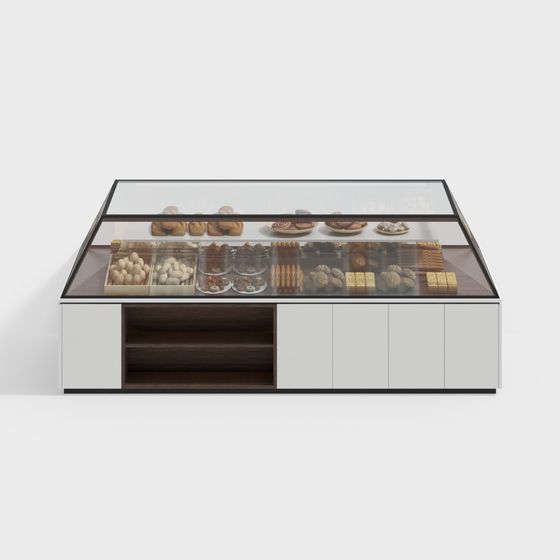 Minimalist Bread Display Cabinet 3D model