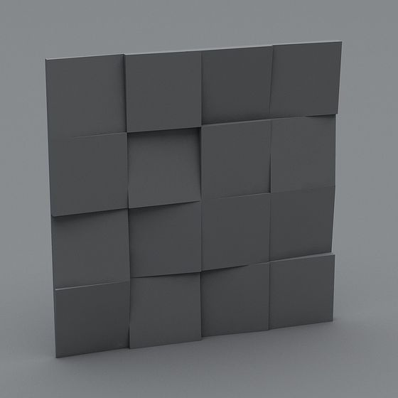 Low-Poly Gray Wall Panel 3D model
