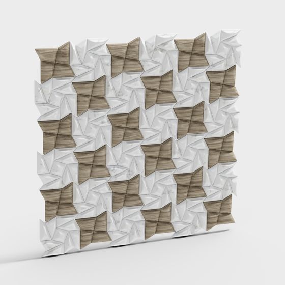 Origami Art Wall 3D model