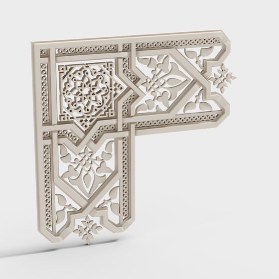 Elegant Lace Panel 3D model for Artistic Designs