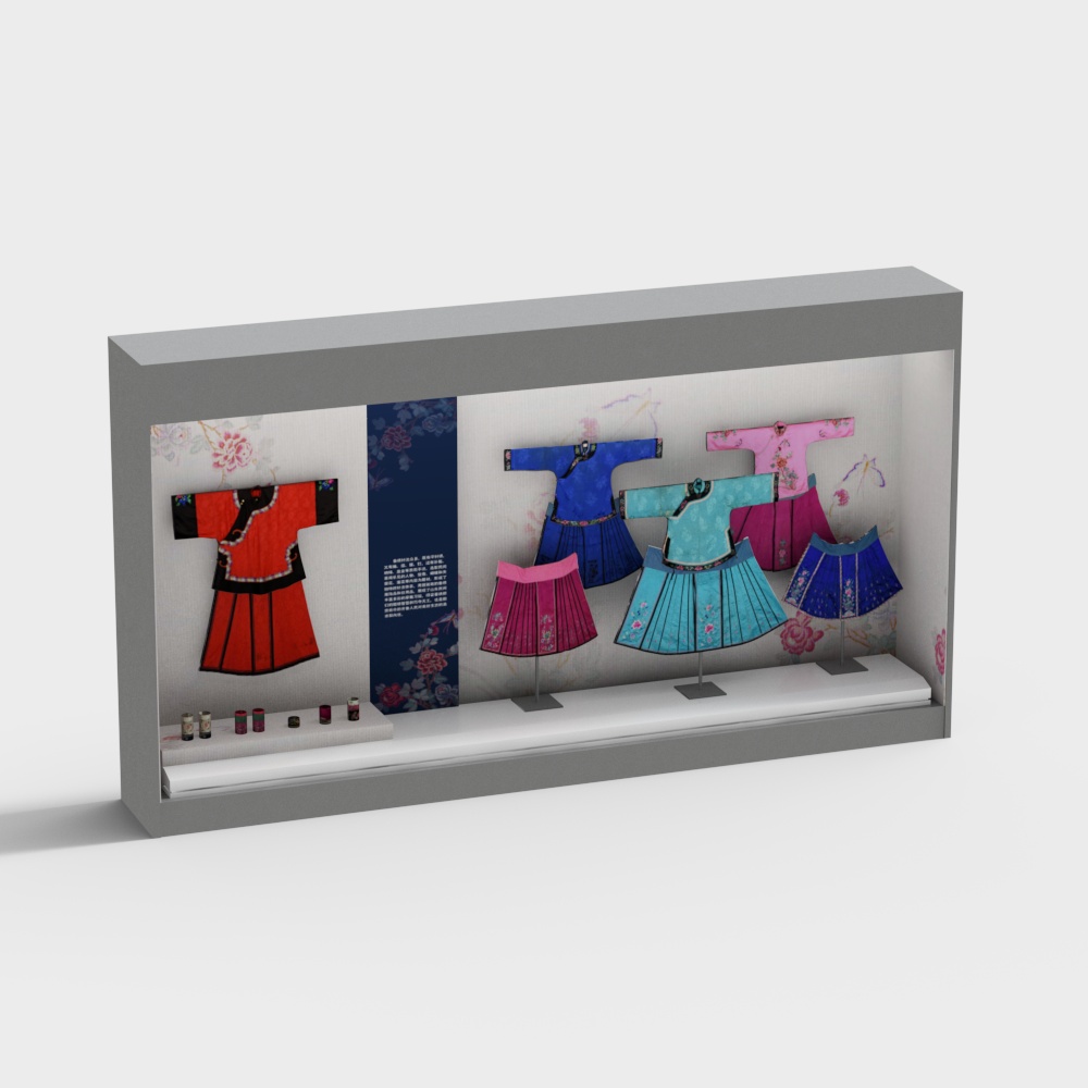 Chinese Clothing Display Case 3D model