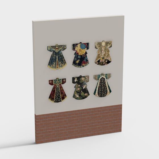 Traditional Costume Display Board 3D model for Creative Projects