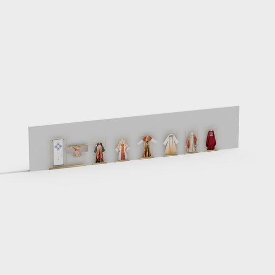 Ancient Costume Display Rack 3D model