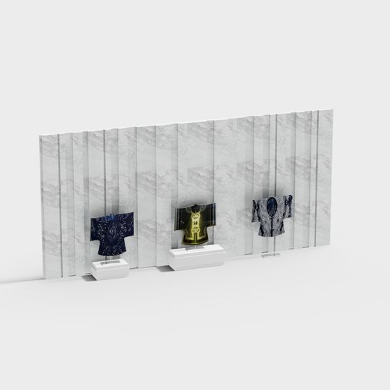 Stylish Origami Screen 3D model for Creative Spaces