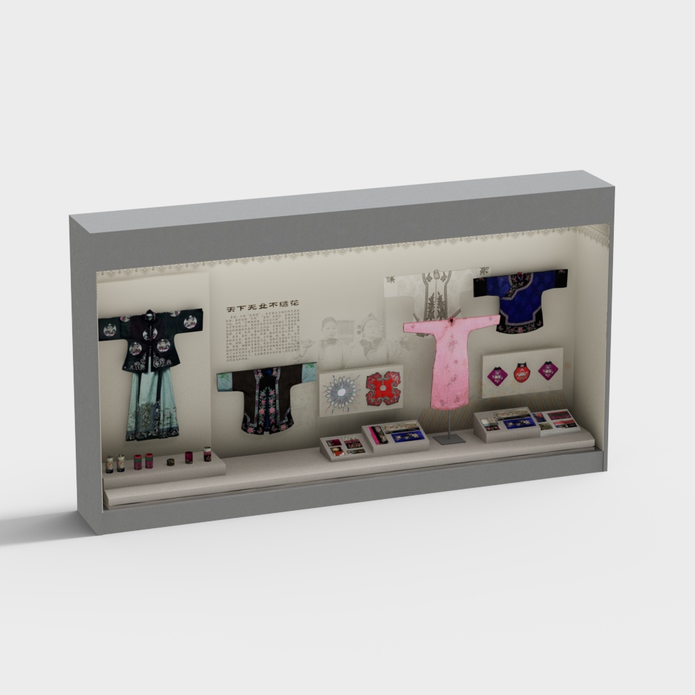 ตู้โชว์เสื้อผ้าพื้นเมือง