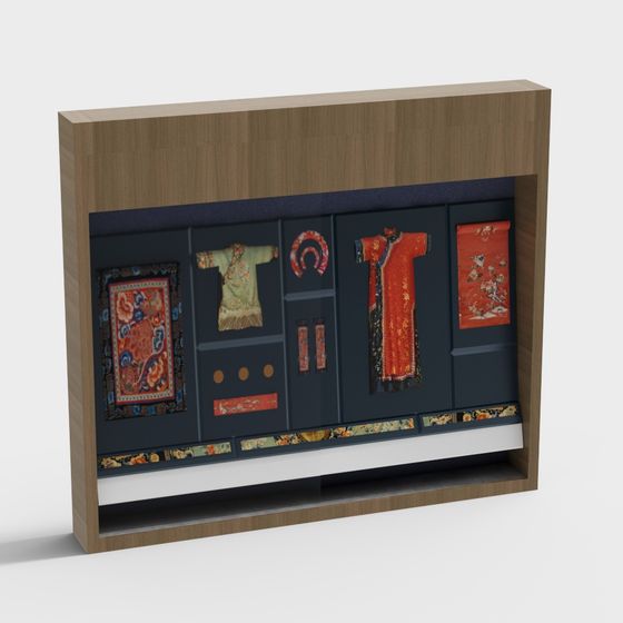 Traditional Gray Clothing Showcase 3D Model