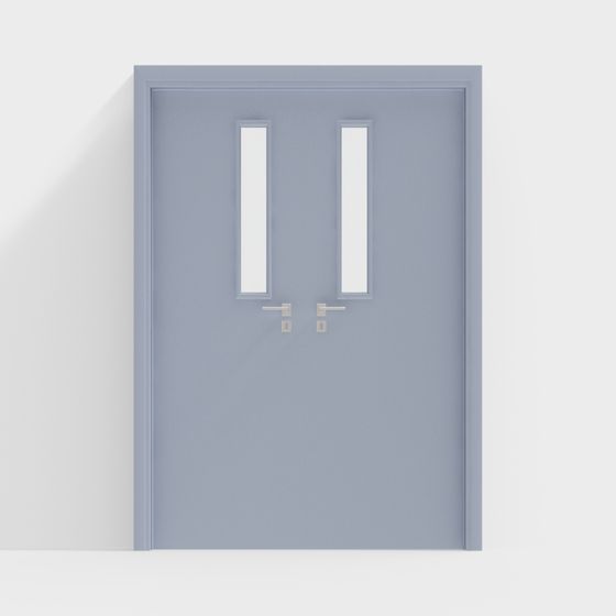 Contemporary Double Window Door 3D model