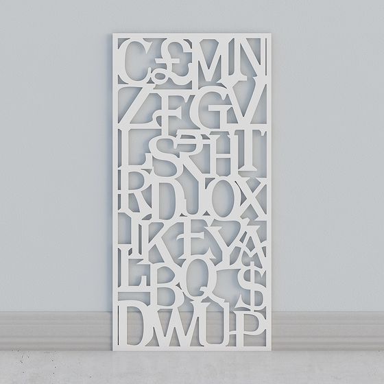 Letter Maze 3D Model with Unique Geometric Aesthetics