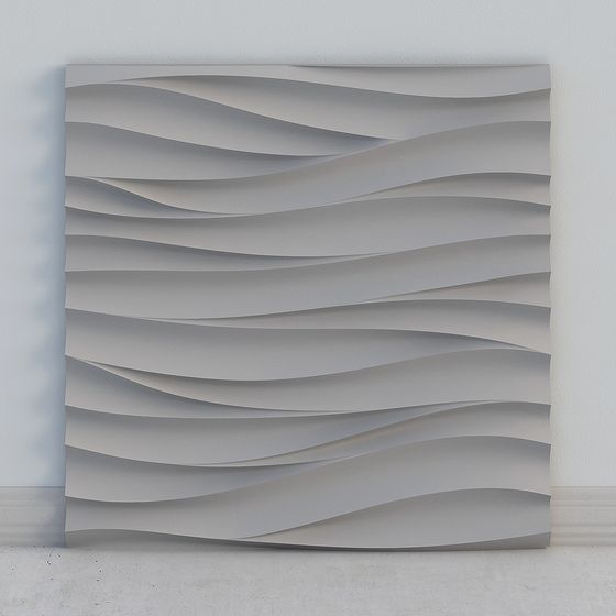 Wave Art Screen 3D model for Modern Decor