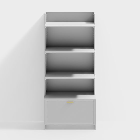 Modern Minimalist 3D Bookshelf Model