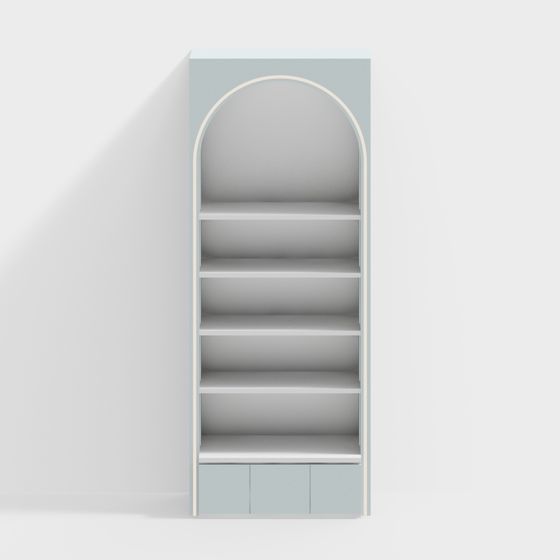 Elegant Low-Poly Bookshelf 3D model