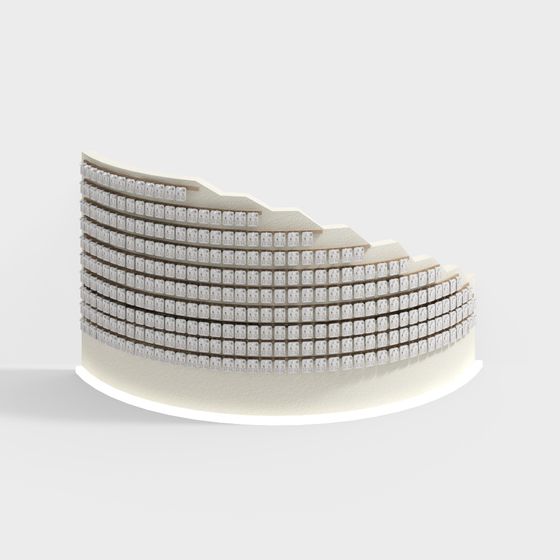 Curved Staircase Low-Poly 3D model