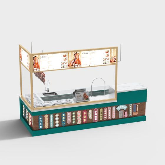 Realistic Street Food Stall 3D model