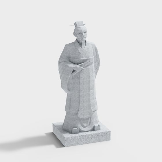 Ancient Scholar 3D Model - Low Poly High Detail
