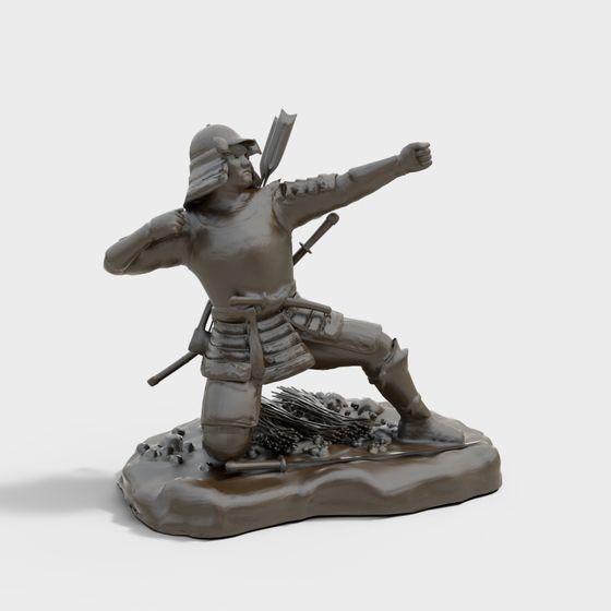 Samurai Charge 3D model for Creative Projects