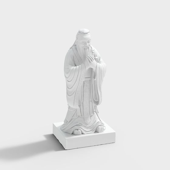 Confucius Sculpture 3D model for Cultural Projects