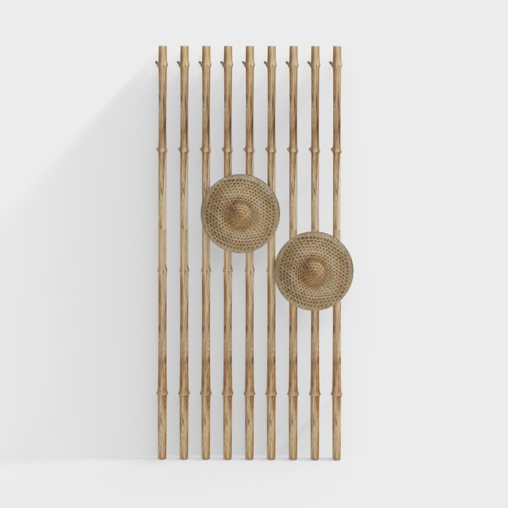 Bamboo and Rattan Hat 3D Model