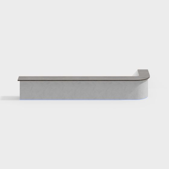 Sleek Concrete Reception Desk 3D model