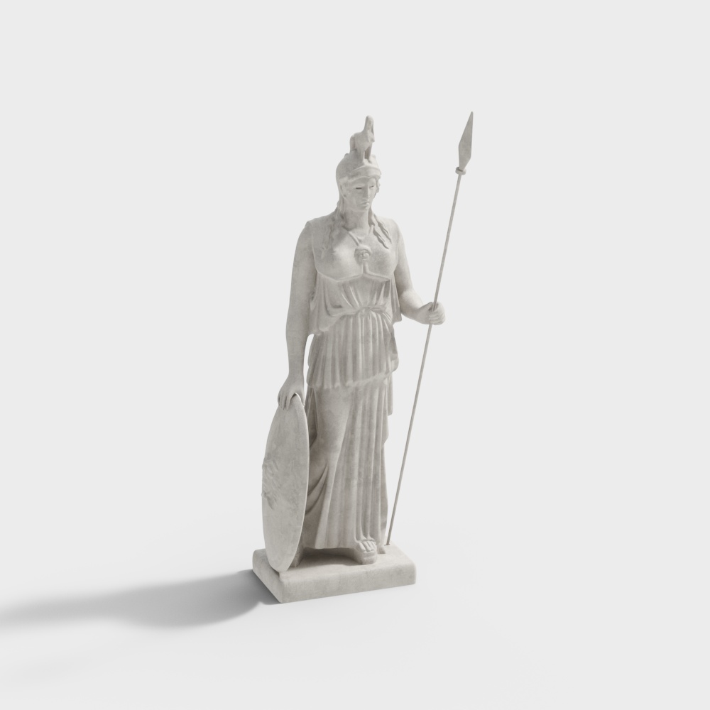 Goddess Athena 3D Model – Classical Wisdom and War Statue