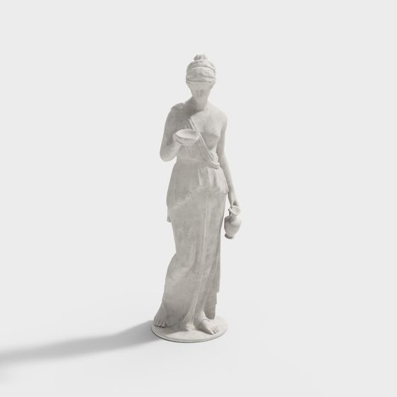 Goddess Statue Low Poly 3D model for Creative Projects