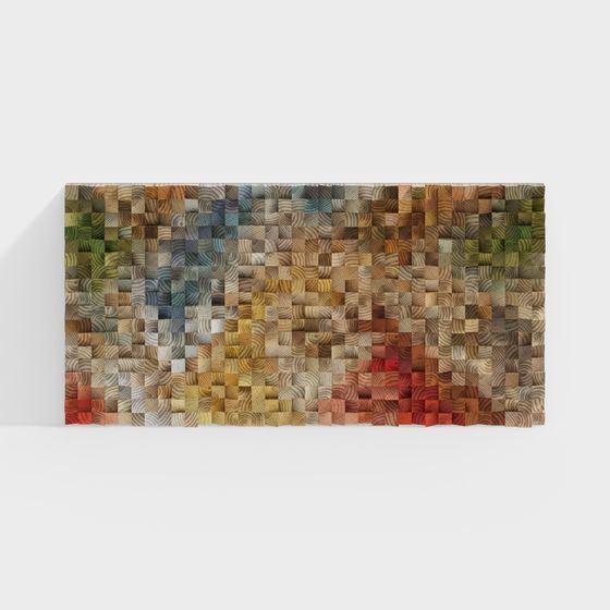 Color Puzzle Wall 3D Model for Creative Spaces