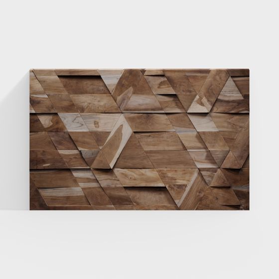 Triangular Wood Wall Decor 3D model