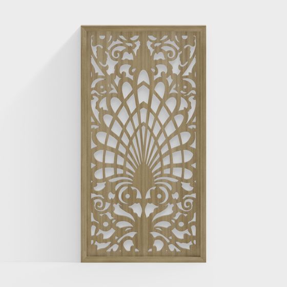 Elegant Low-Polygon Decorative Screen 3D model