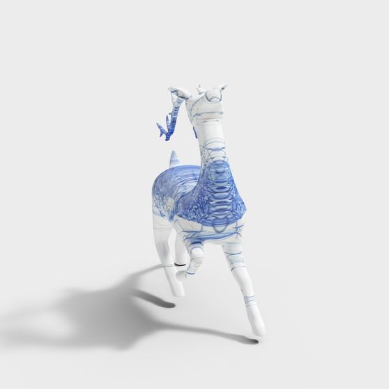 Stunning Blue and White Dragon 3D model for Creative Projects