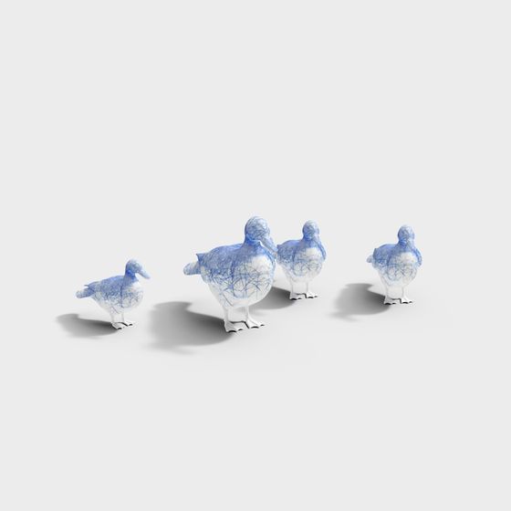 Adorable Low-Poly Duck 3D Model Set for Creative Projects