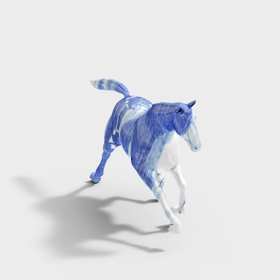 Pulsating Blue Horse 3D model for Creative Projects