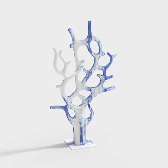 Underwater Coral 3D Model in Low Polygon Design