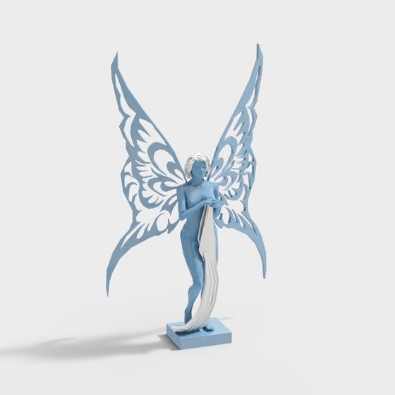 Enchanting Low-Polygon Angel Wings 3D model