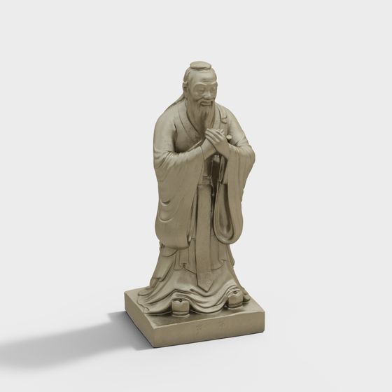 Confucius 3D Model for Cultural Inspired Projects