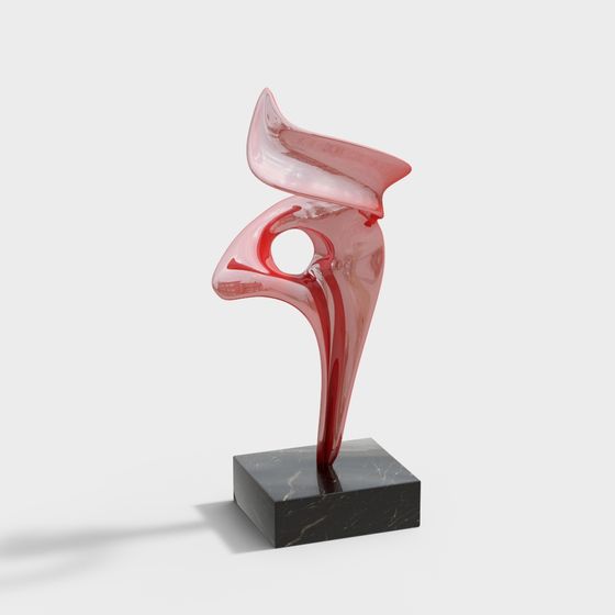 Stylish Abstract Sculpture 3D Model for Diverse Applications