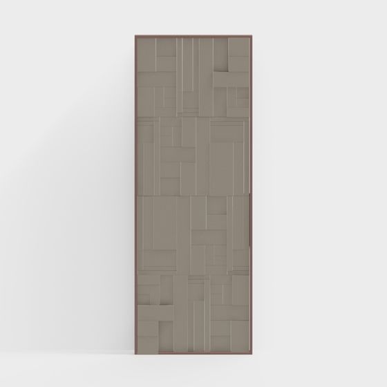 Stylish Low-Poly Door Panel 3D model