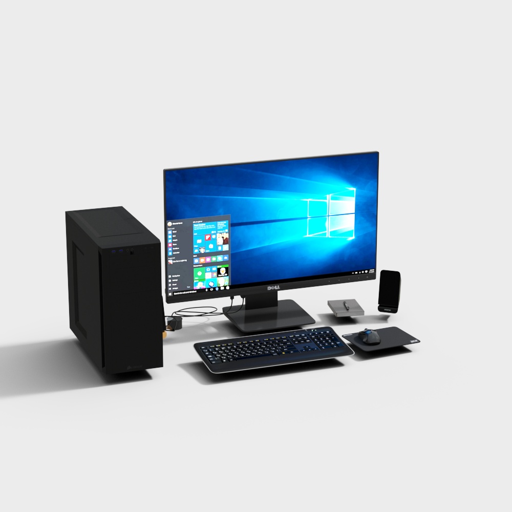 High-Detail Modern Computer Setup 3D model