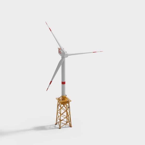 Stylish Wind Turbine 3D model for Eco-Friendly Designs
